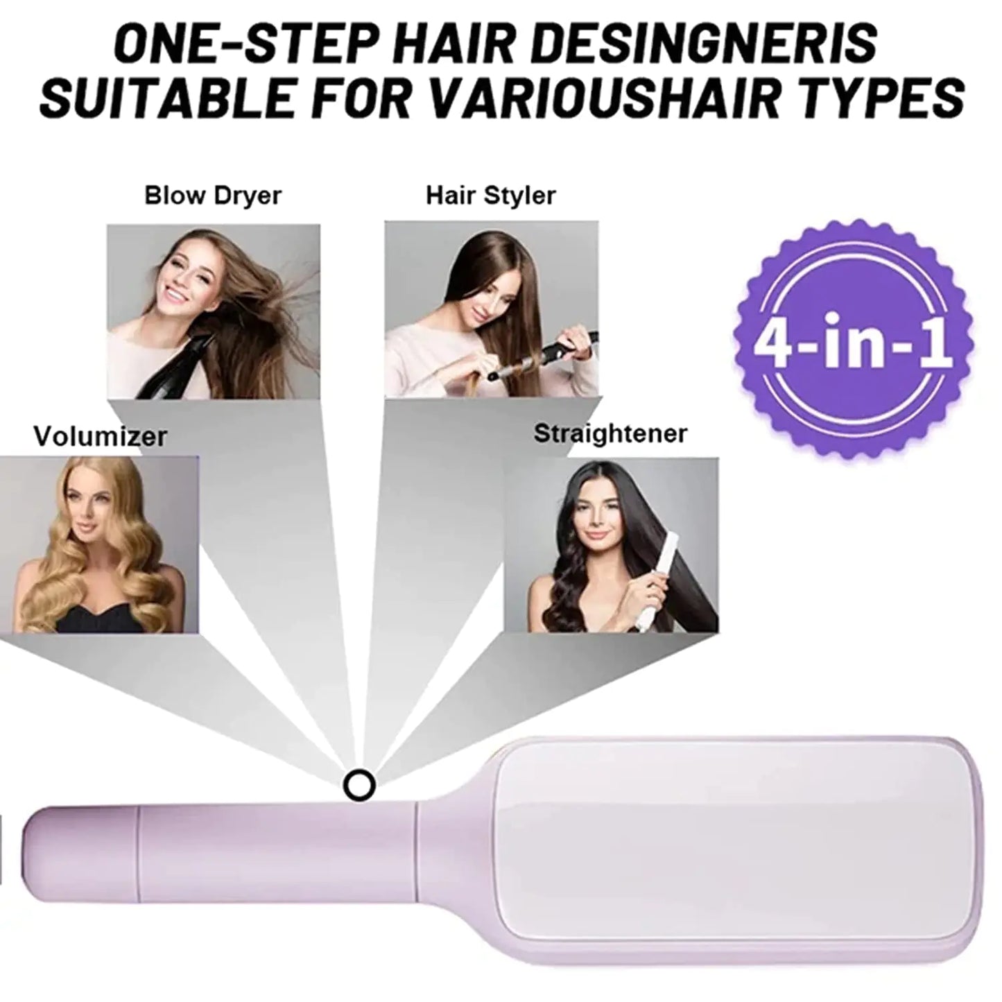 4 in 1 Self-Cleaning Anti-Static Hairbrush